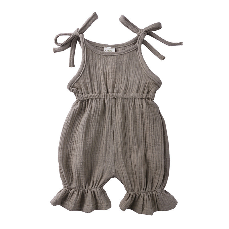 New Arrivals Newborn Toddler Baby Girls Sleeveless Solid Romper Jumpsuit Outfit