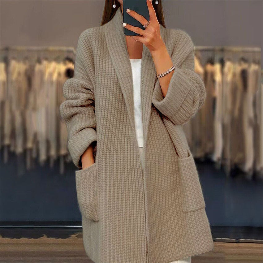 Beige cardigan with pockets hotsell