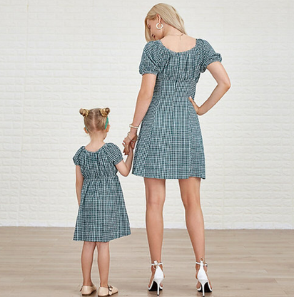 Emerald Gingham Mommy & Me Dress