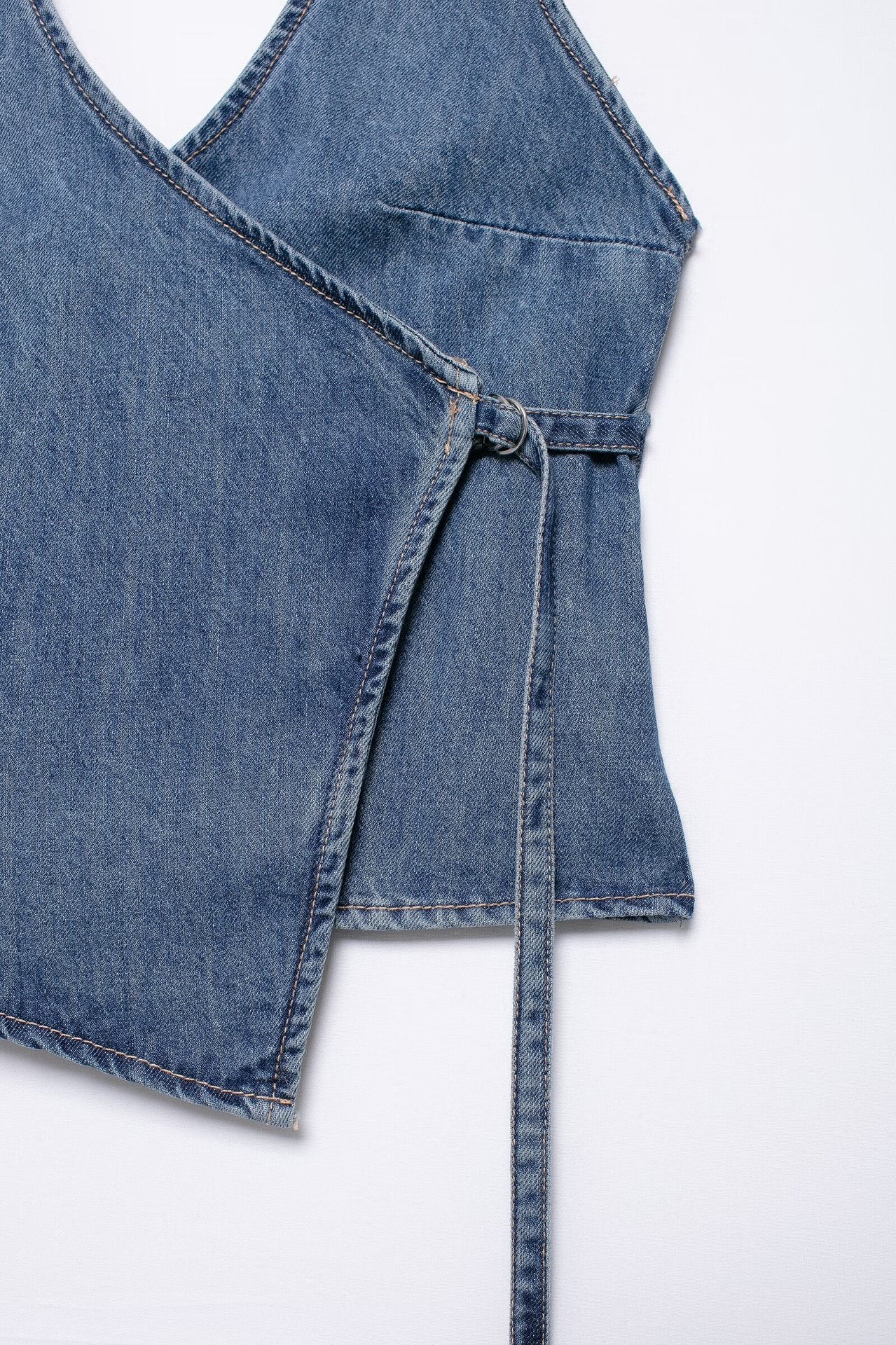 Summer Denim Hanging Collar Top Women's Small Spaghetti-strap Camisole Top