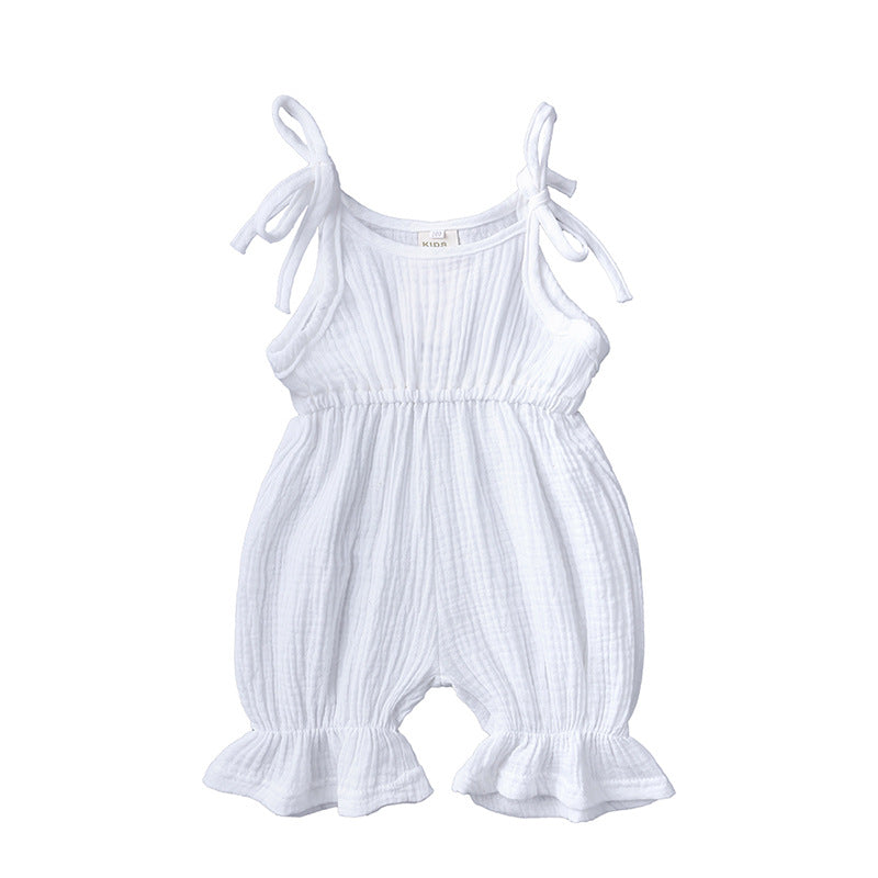 New Arrivals Newborn Toddler Baby Girls Sleeveless Solid Romper Jumpsuit Outfit