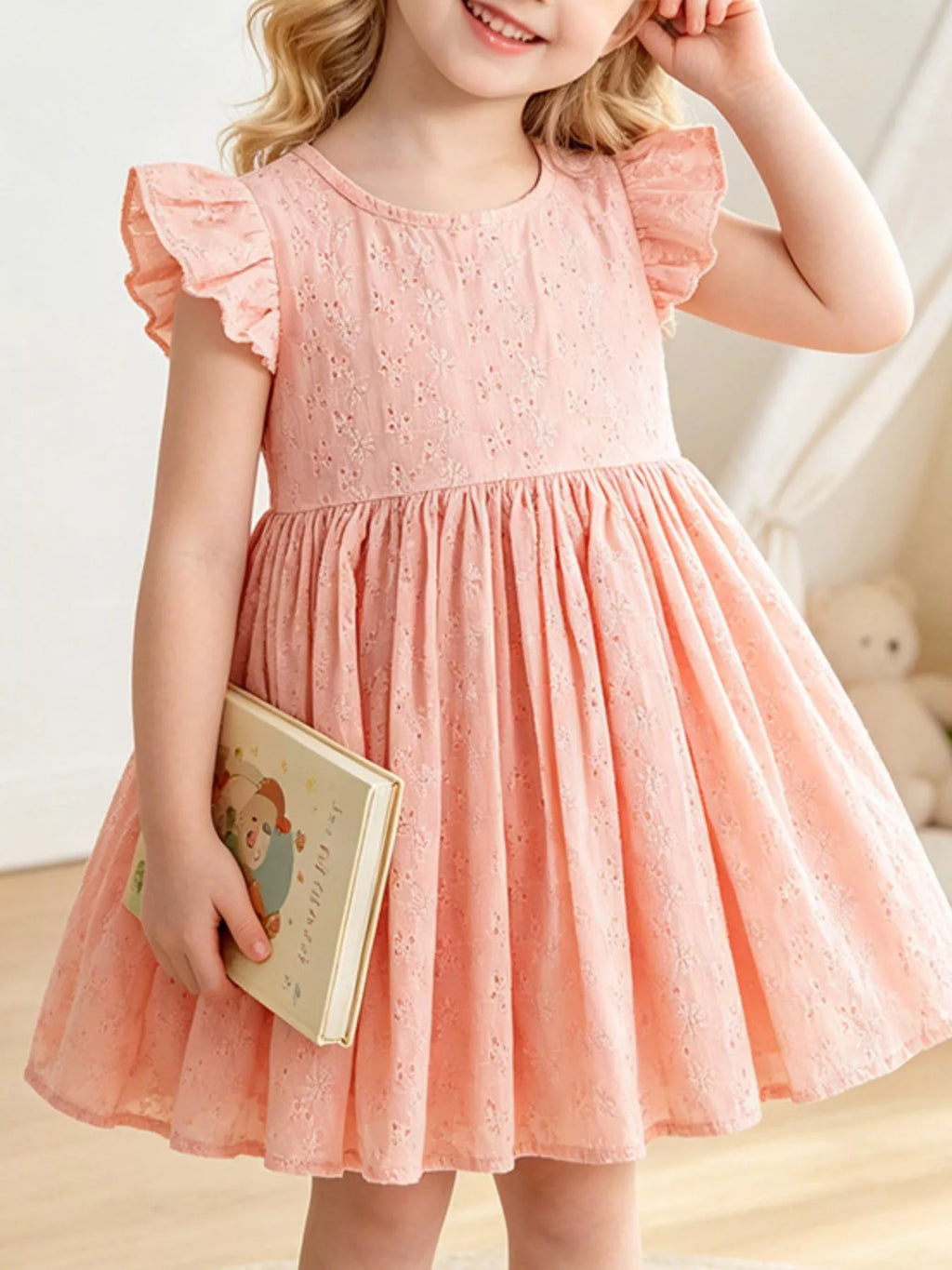 Kids' Eyelet Flutter Sleeve Dress by Shop Irie Girl