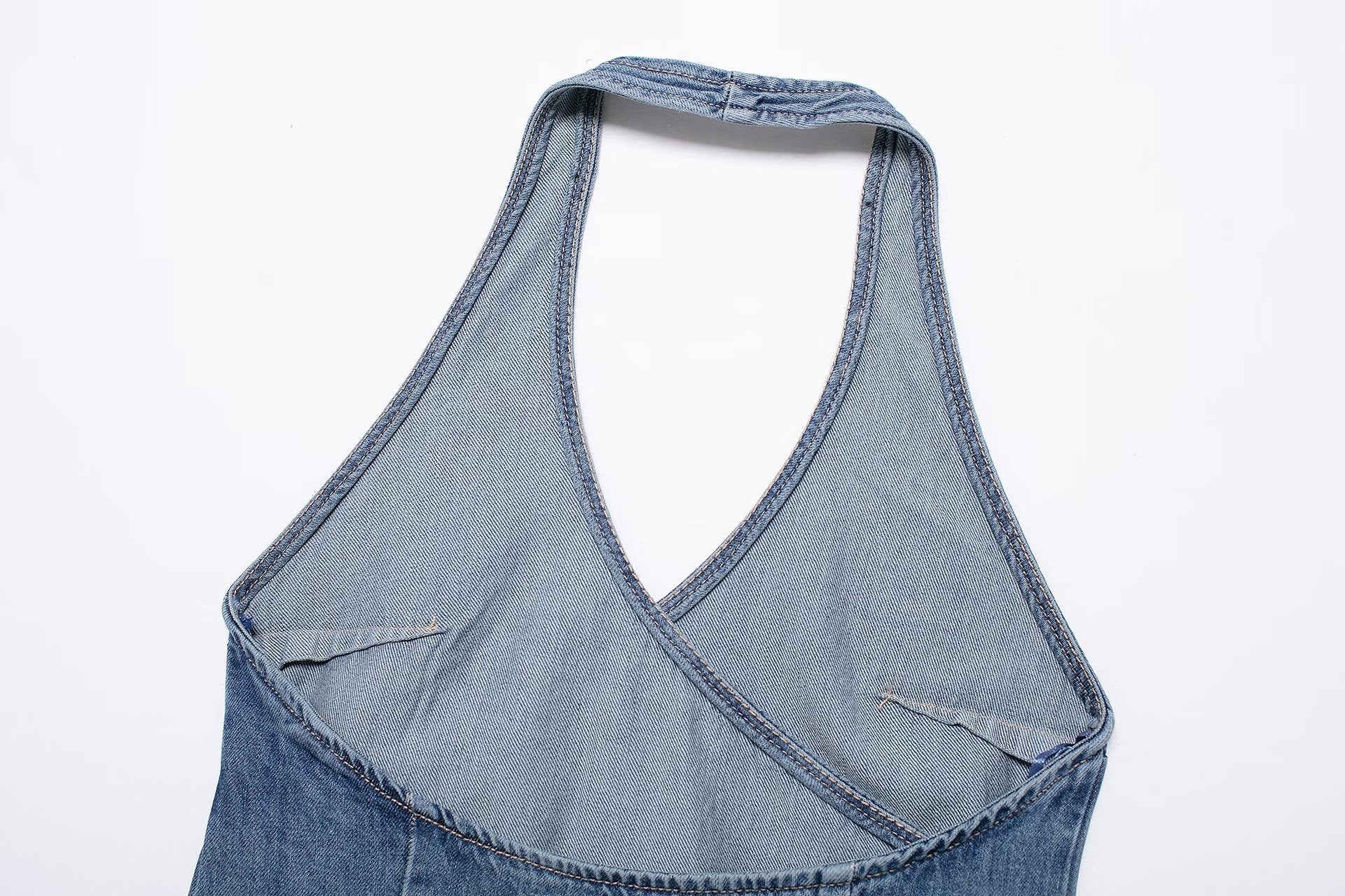 Summer Denim Hanging Collar Top Women's Small Spaghetti-strap Camisole Top