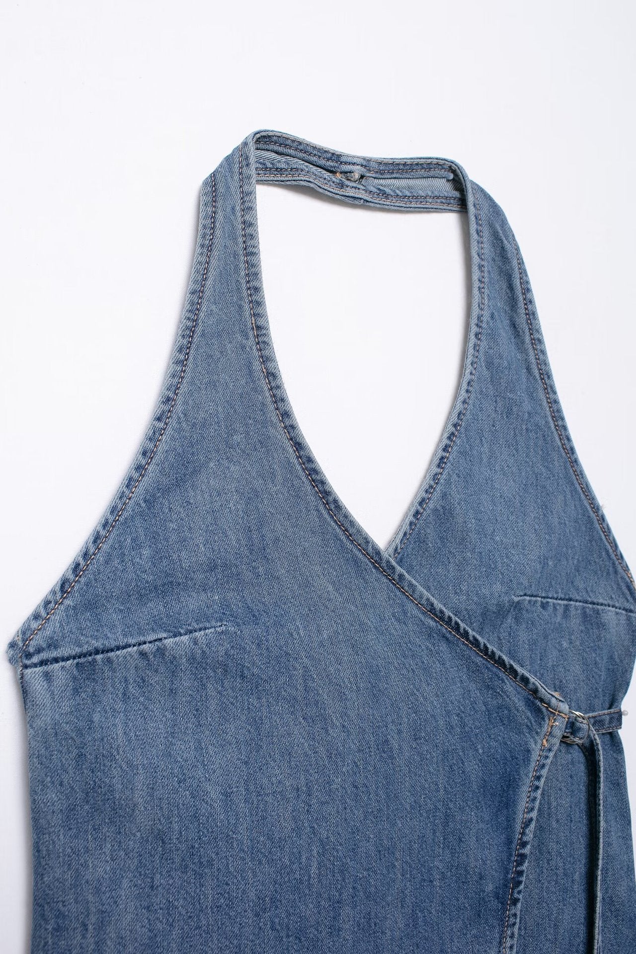 Summer Denim Hanging Collar Top Women's Small Spaghetti-strap Camisole Top
