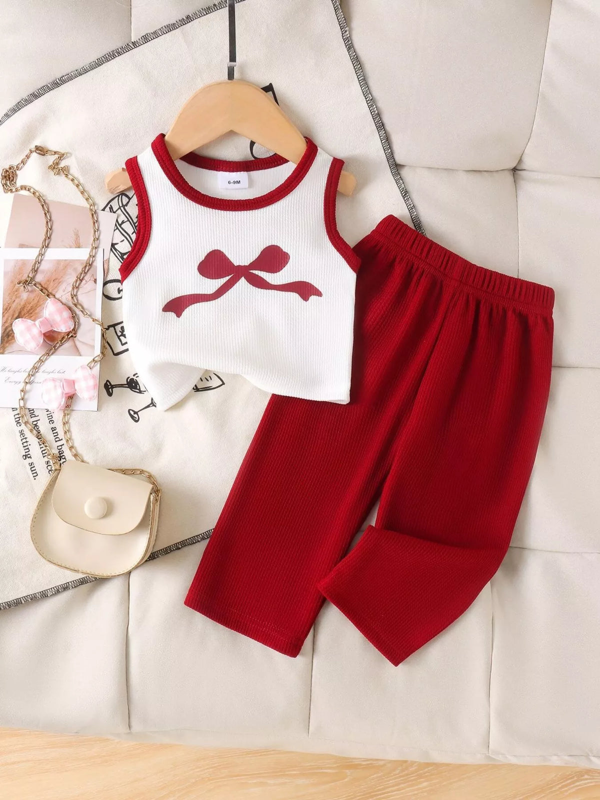Baby Ribbed Bow Tank and Pants Set by Shop Irie Girl