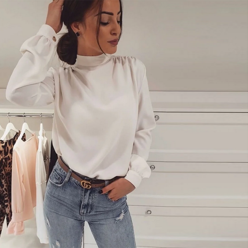 Satin Bow Tie Blouse