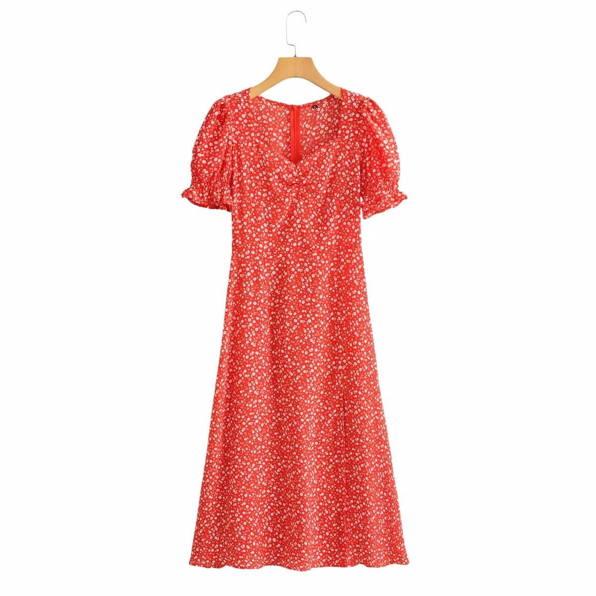 Vienna Women's Vintage Puff Sleeve Floral Dress Summer
