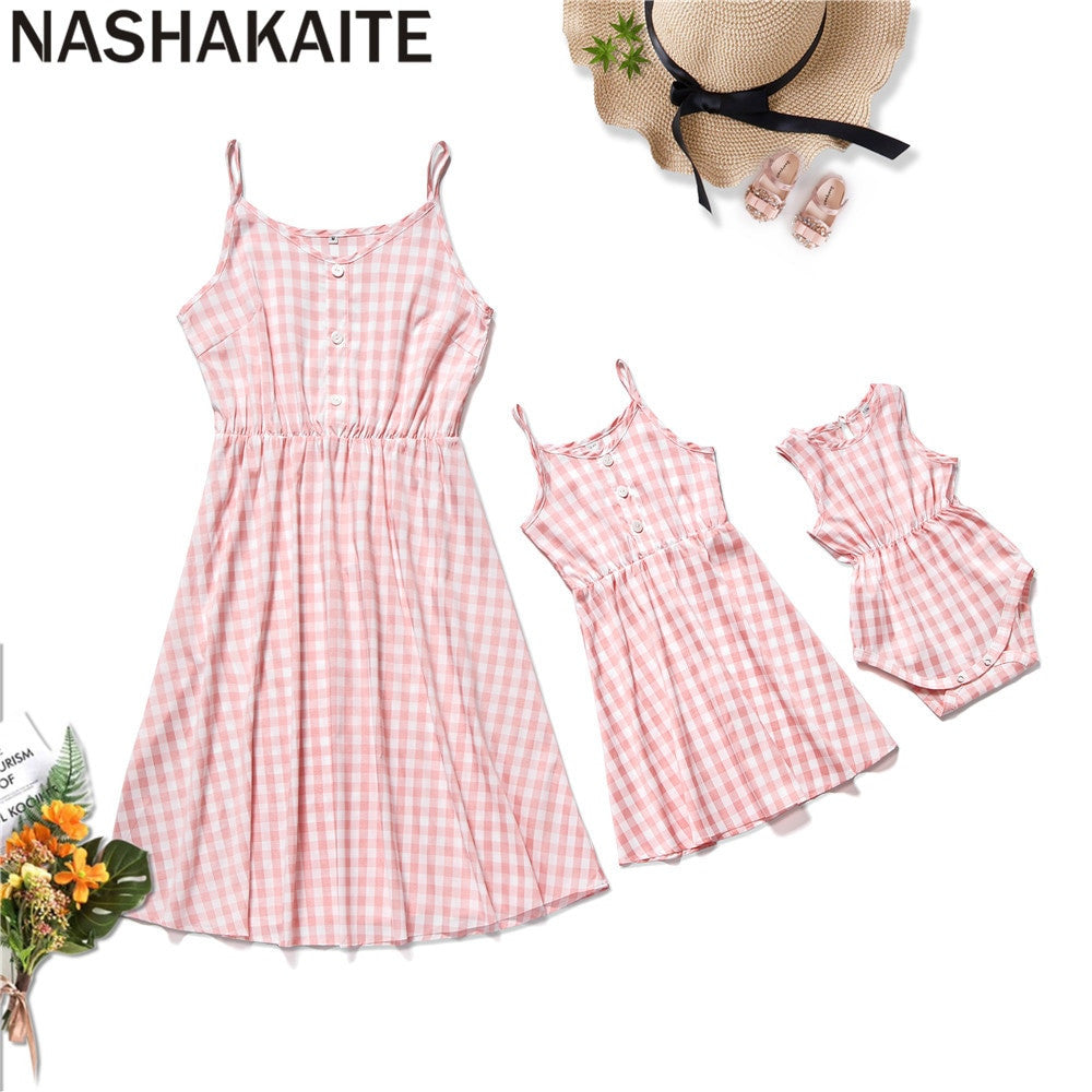 Emmaline Short Pink Plaid Mommy & Me Dress